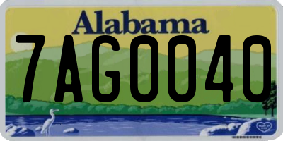 AL license plate 7AG0040
