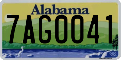 AL license plate 7AG0041
