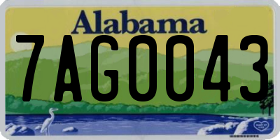 AL license plate 7AG0043
