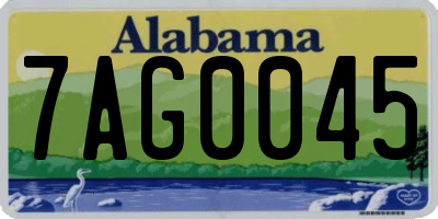 AL license plate 7AG0045