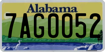 AL license plate 7AG0052