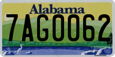 AL license plate 7AG0062