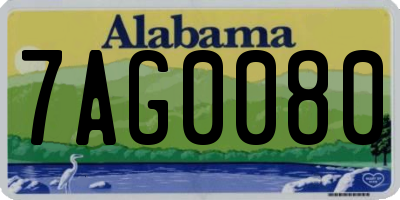 AL license plate 7AG0080