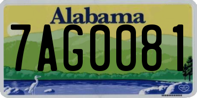AL license plate 7AG0081