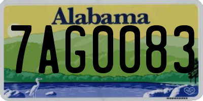 AL license plate 7AG0083