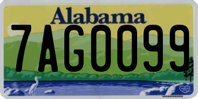 AL license plate 7AG0099