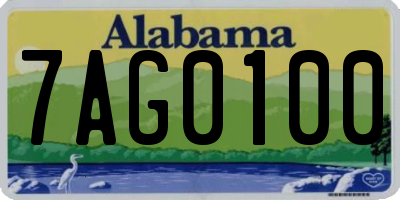 AL license plate 7AG0100