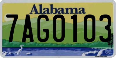 AL license plate 7AG0103