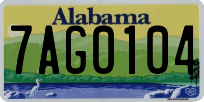 AL license plate 7AG0104