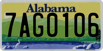 AL license plate 7AG0106