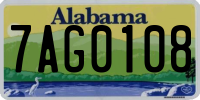 AL license plate 7AG0108