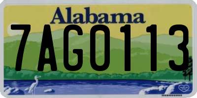AL license plate 7AG0113