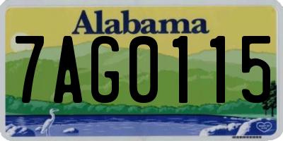AL license plate 7AG0115