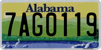 AL license plate 7AG0119