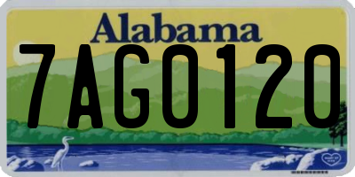 AL license plate 7AG0120