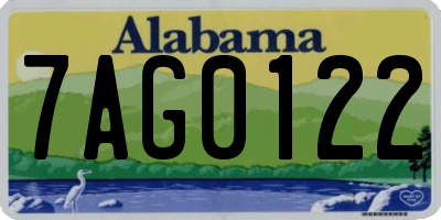 AL license plate 7AG0122