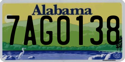 AL license plate 7AG0138