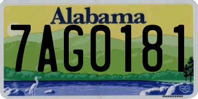 AL license plate 7AG0181