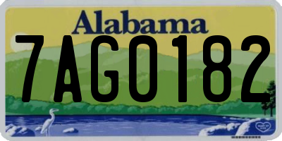 AL license plate 7AG0182
