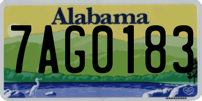 AL license plate 7AG0183
