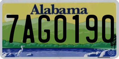 AL license plate 7AG0190