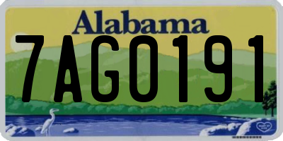 AL license plate 7AG0191