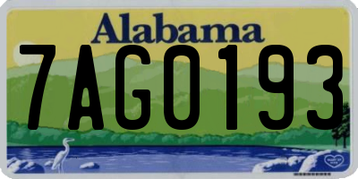 AL license plate 7AG0193