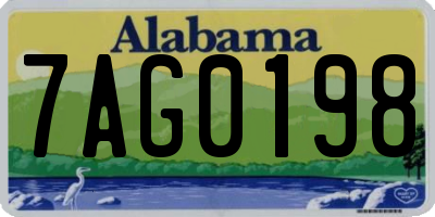 AL license plate 7AG0198