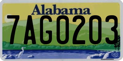 AL license plate 7AG0203