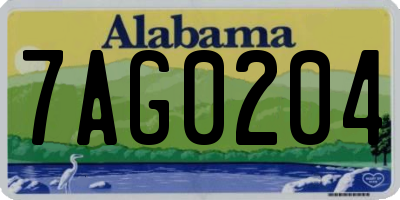 AL license plate 7AG0204