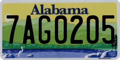 AL license plate 7AG0205