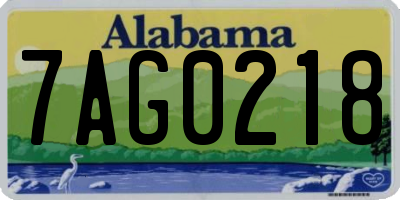 AL license plate 7AG0218