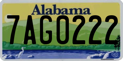 AL license plate 7AG0222