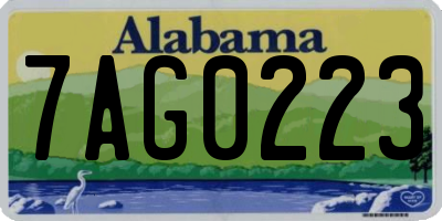 AL license plate 7AG0223