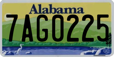 AL license plate 7AG0225