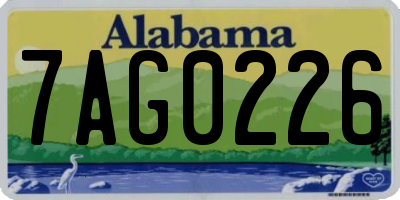 AL license plate 7AG0226
