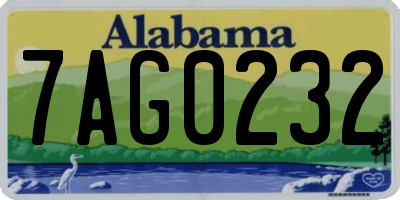 AL license plate 7AG0232