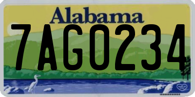AL license plate 7AG0234