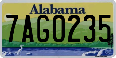 AL license plate 7AG0235
