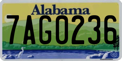 AL license plate 7AG0236