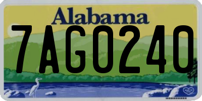 AL license plate 7AG0240