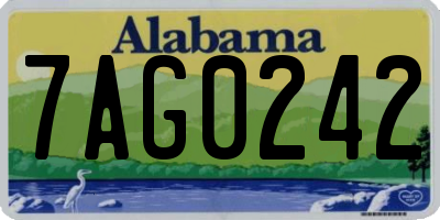 AL license plate 7AG0242