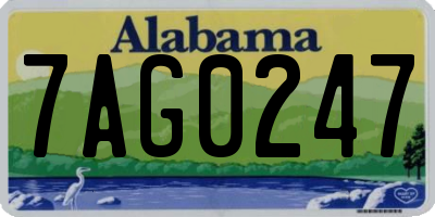 AL license plate 7AG0247