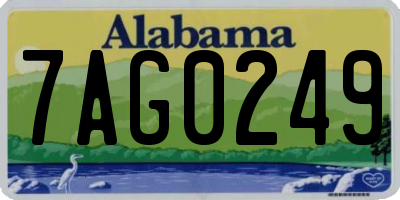 AL license plate 7AG0249