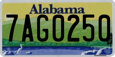 AL license plate 7AG0250