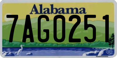 AL license plate 7AG0251