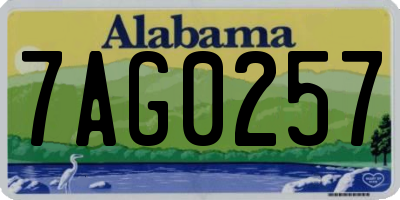 AL license plate 7AG0257