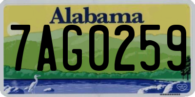 AL license plate 7AG0259
