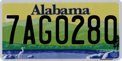 AL license plate 7AG0280
