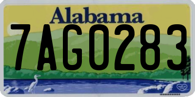 AL license plate 7AG0283